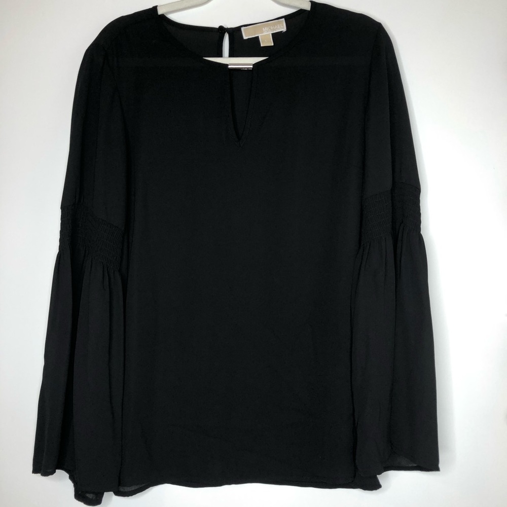 Michael Michael Kors black peasant top long sleeve